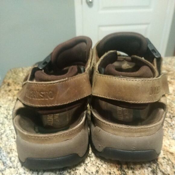 Mephisto Shark Brown Leather Anatomical Shock Absorbing Sandals Sz 43/ 9.5 - Picture 10 of 12